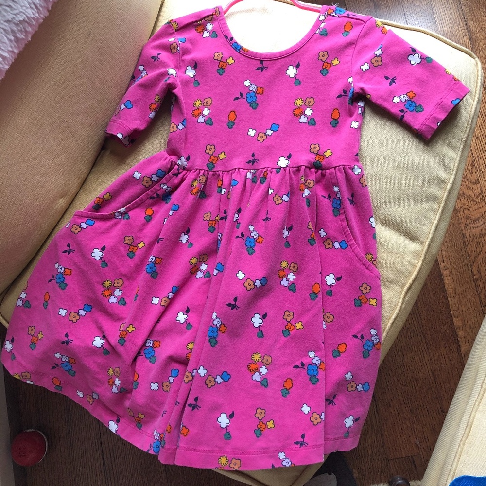 Hanna Andersson Girls' Sz 4 Pink Floral Dress